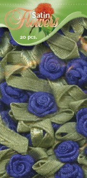 Satin Flowers - kobaltblauw