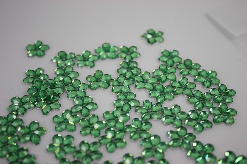 Strass flowers- lichtgroen