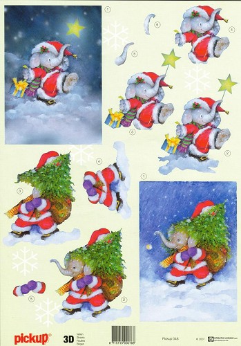 3D A4 Kerst olifantje Pick UP