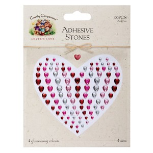 ADHESIVE STONES (100PCS) LOVERS LANE - HEARTS