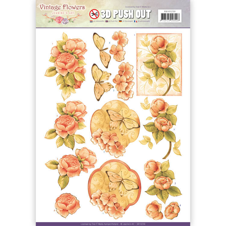 Pushout - Jeanine's Art - Vintage Flowers - Sweetheart Vintage