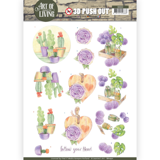 3D Pushout - Jeanine's Art - Art of Living - Purple Art