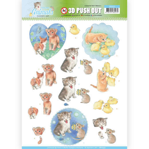 3D Pushout - Jeanine's Art - Young Animals - Kittens