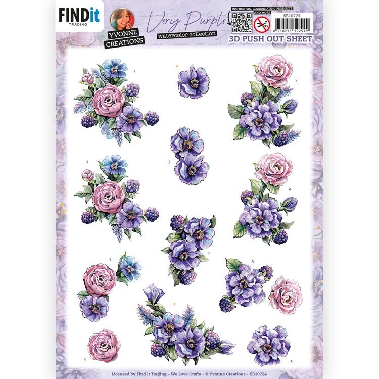 3D Push Out - Yvonne Creations - Very Purple - Blackberries