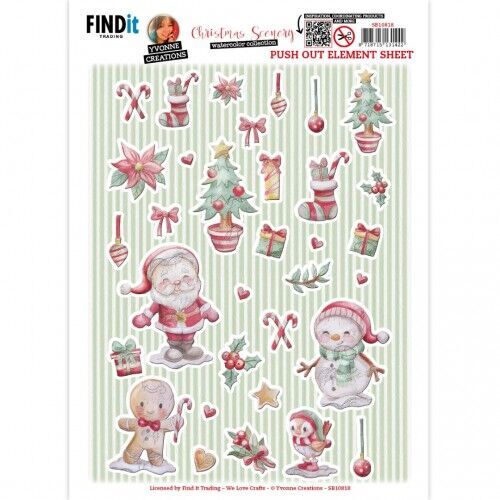 3D Push-Out - Yvonne Creations - Christmas Scenery - House